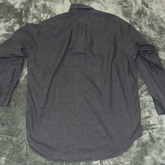 Ralph Lauren Blake Shirt Men's Large Black Houndstooth Long Sleeve Button-Down - Picture 2 of 7